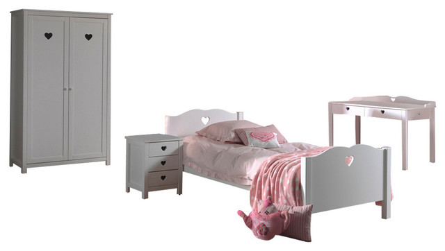 Amori Bed Combination Set Of 4 With 2 Door Wardrobe