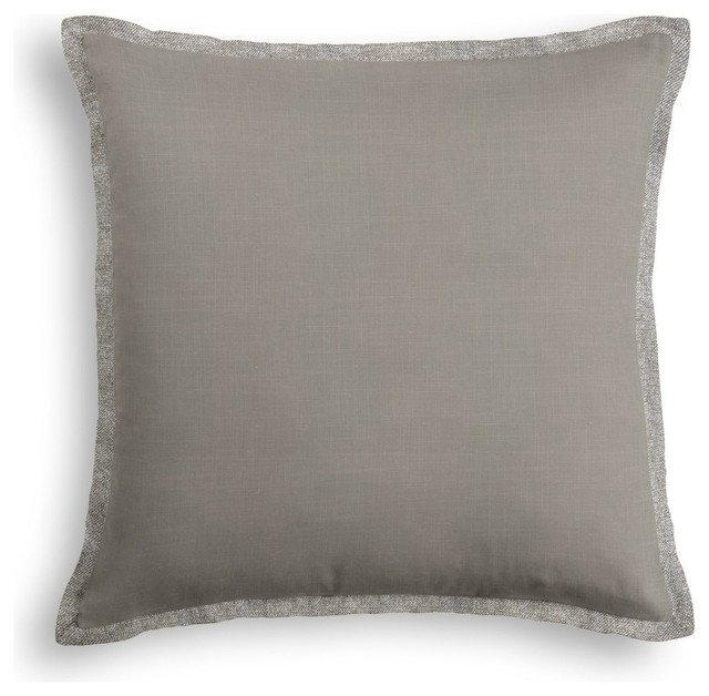 Slate Gray Fine-Woven Linen Tailored Pillow