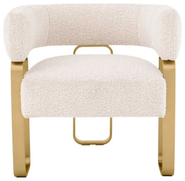 Bouclé Curved Accent Chair, Eichholtz Capricorn - Contemporary ...