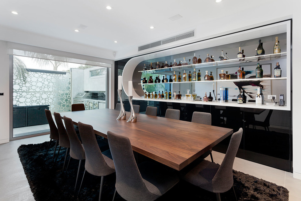 Design ideas for a contemporary dining room in Melbourne.
