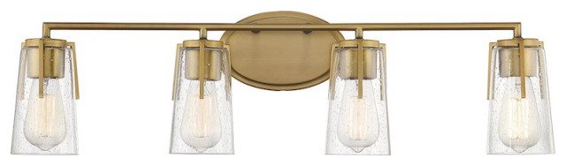 Savoy House Sacremento 4 Light Bath Vanity, Warm Brass - Transitional ...