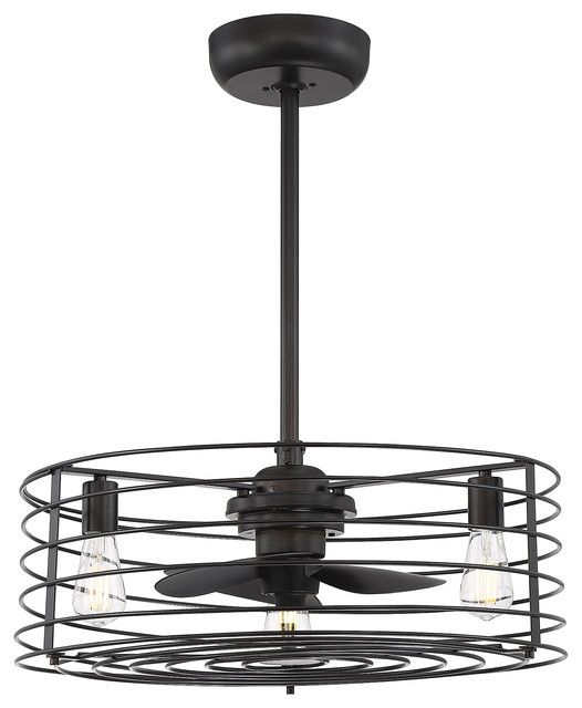 3 Light Fandelier Bronze Industrial Ceiling Fans By Savoy House