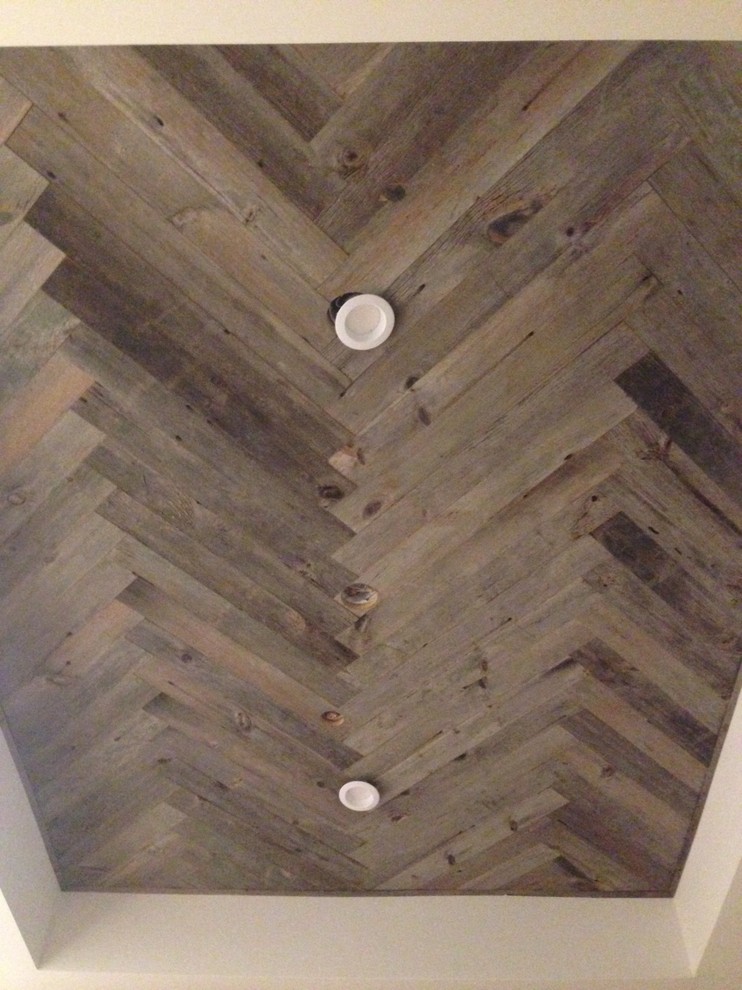 Herringbone Dining Ceiling (Reclaimed Lumber)