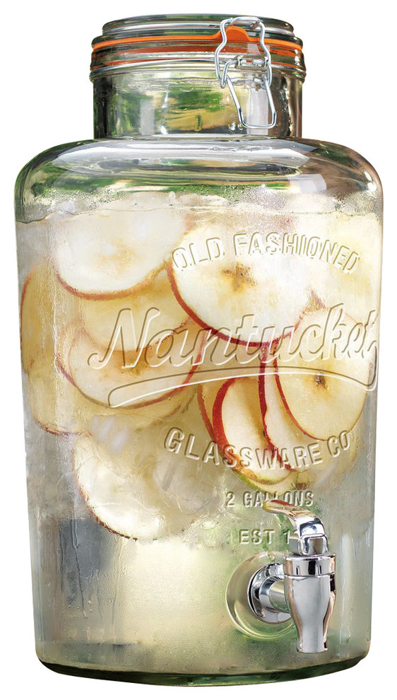 Nantucket Vintage Glass Jar Drink Dispenser