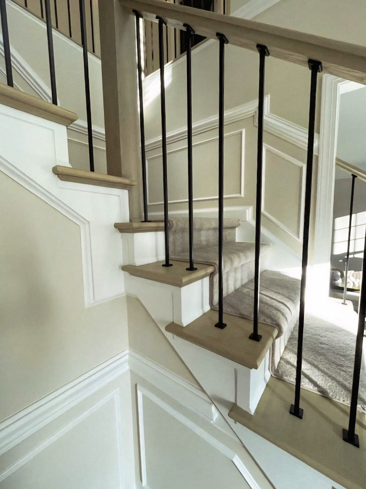 Stair Railing Transitional Project #148 | Transitional Stair Remodel - Transitional - Staircase ...