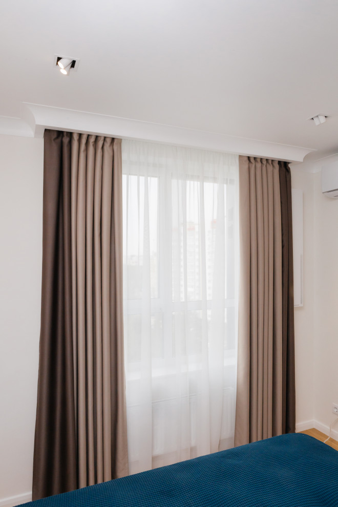 Мужская спальная, шторы блекаут  (ЖК Венский лес г. Уфа)