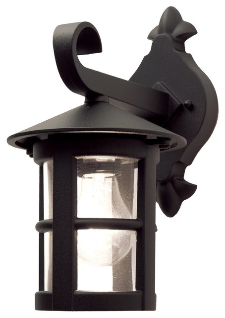 Wall Down Lantern, Black Finish