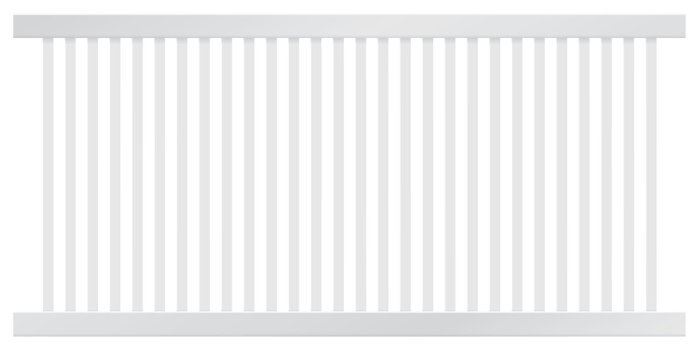 Princeton Fence Section, White, 4'x8'