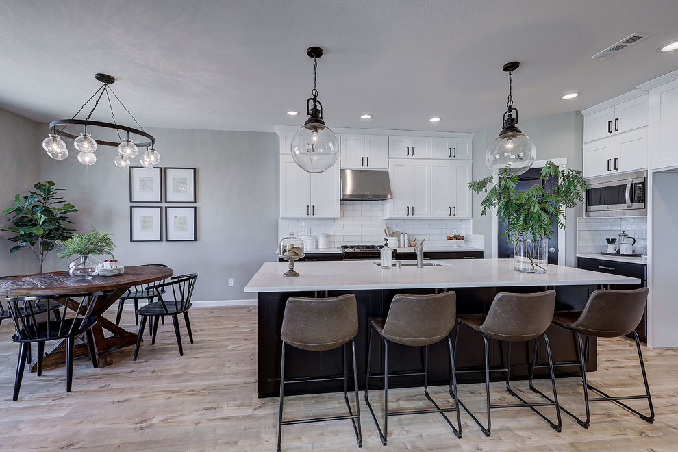 Example of a transitional kitchen design in Seattle