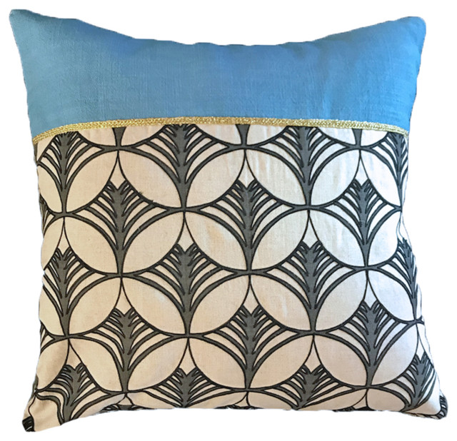 MidCentury Blue Accent Pillow Contemporary Decorative Pillows by