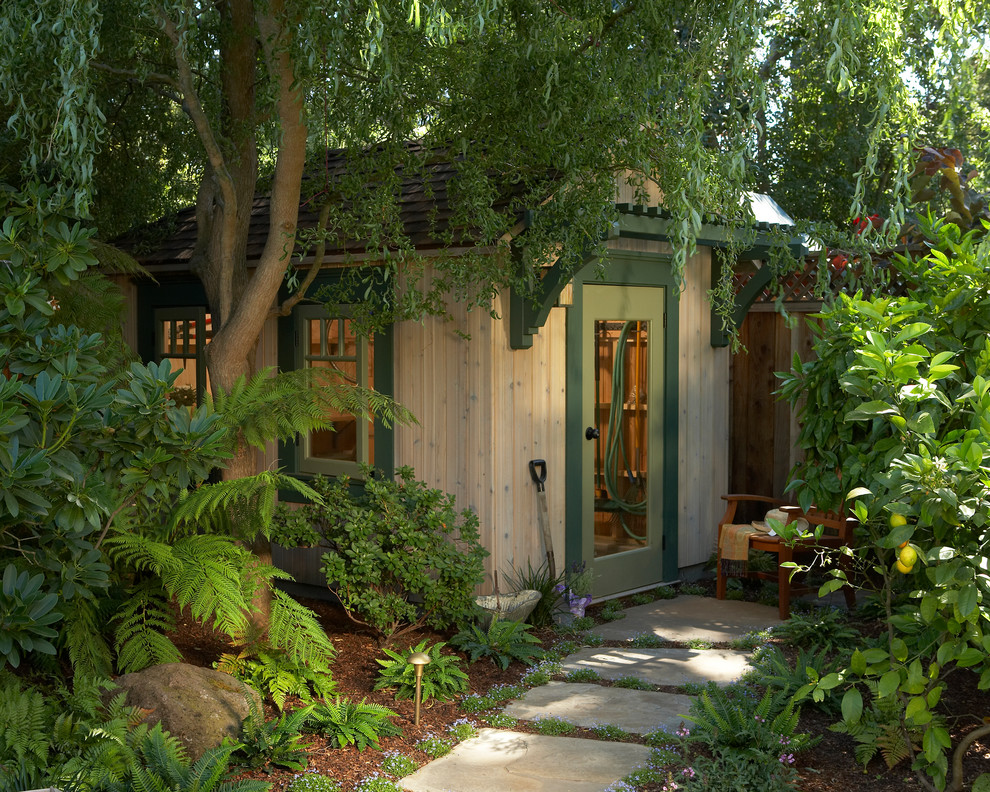 This is an example of a mid-sized traditional detached garden shed in San Francisco.