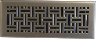 Satin Nickel Wicker Plated Steel Floor Register Contemporary