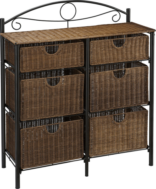 Iron/Wicker Storage Chest Tropical Storage by HedgeApple