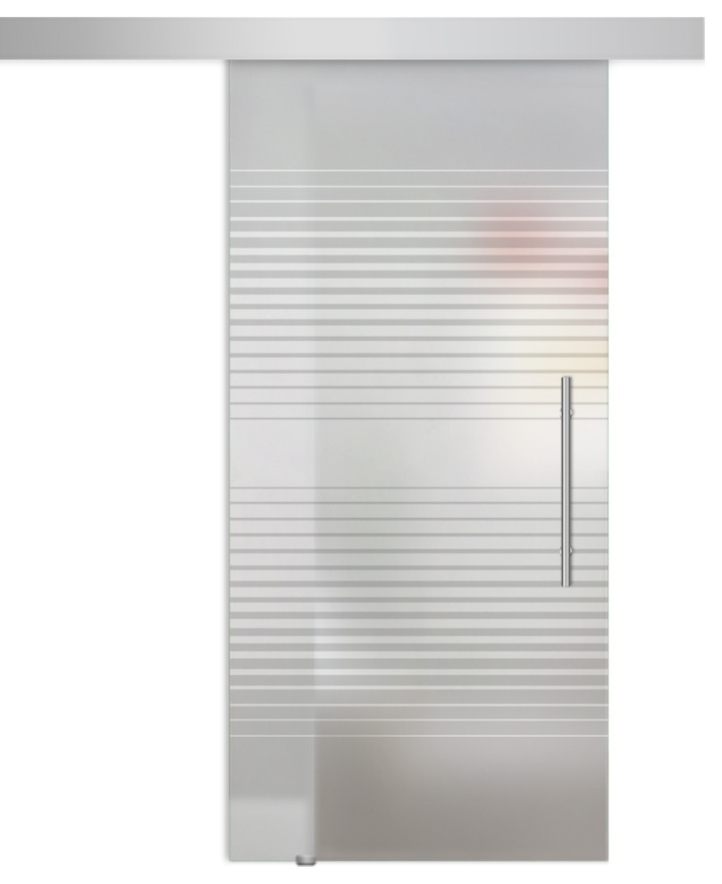 Sliding Barn Glass Door with Full Private Design Contemporary