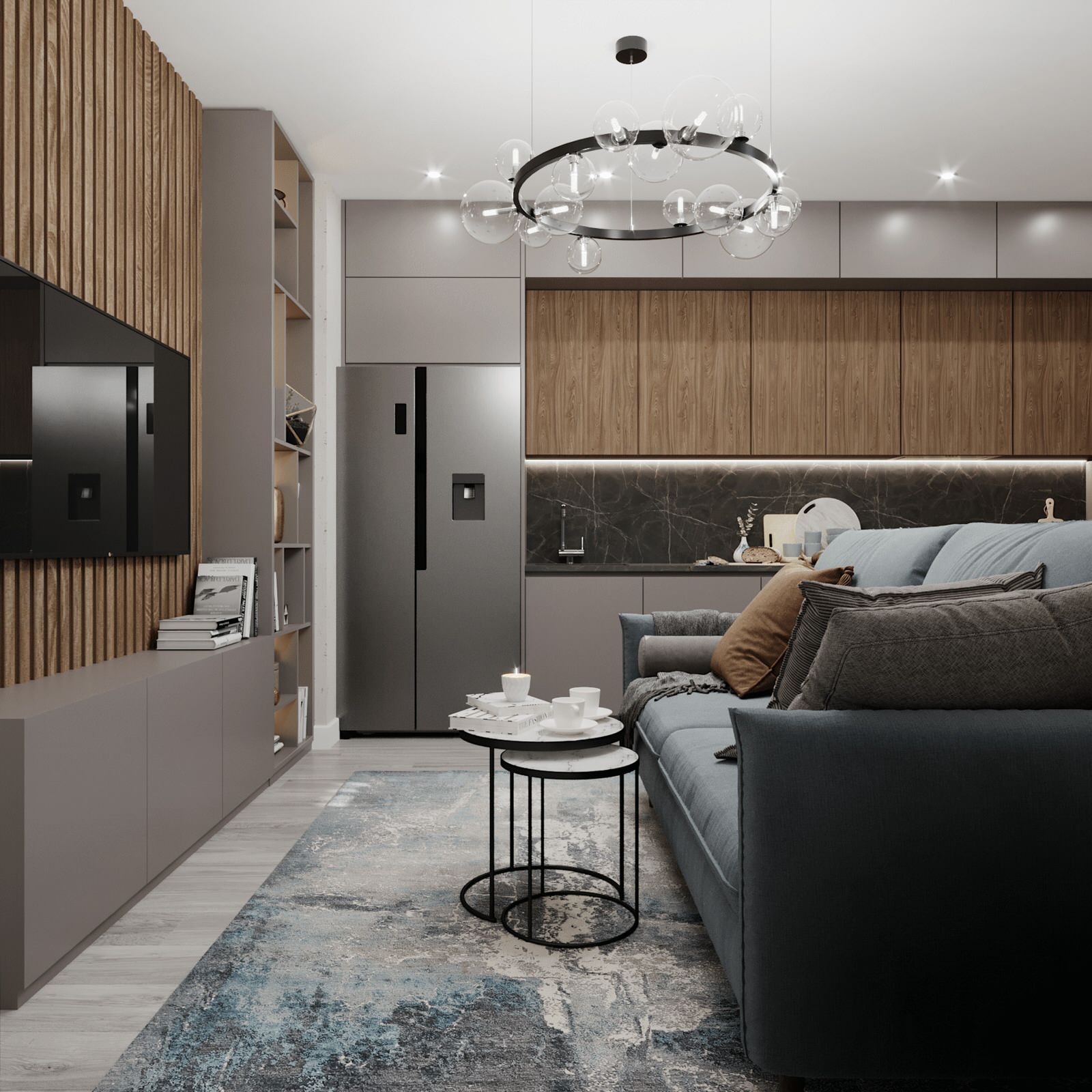 Дизайн кухни-гостиной