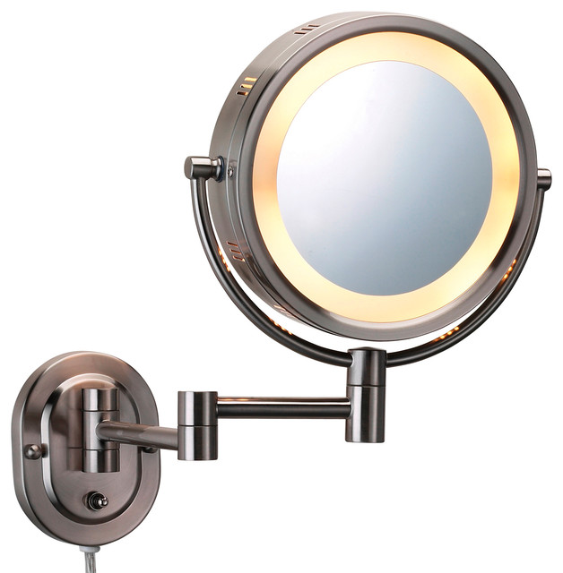 Modern Wall Mounted Nickel Make Up Mirror Modern Wall Mounted Nickel Make Up Mirror