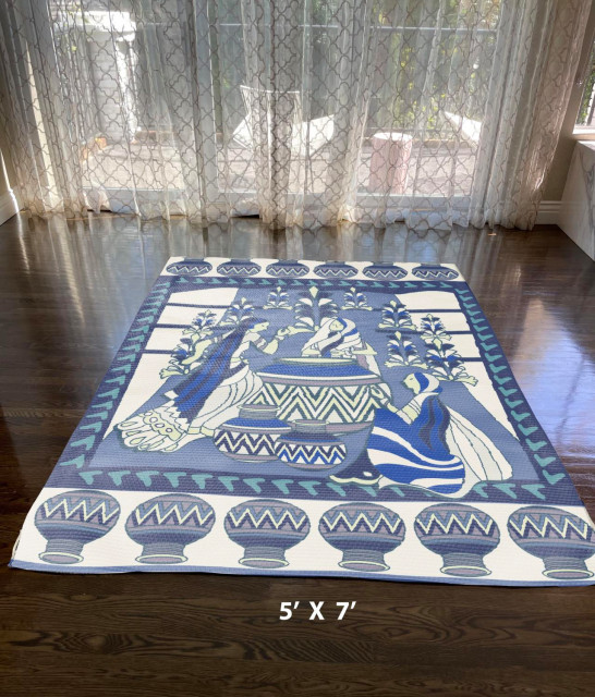 Amrita Sen Gossip 5x7 Indoor Dobby Rug With NonSkid Mat CARug27Dob_Mat