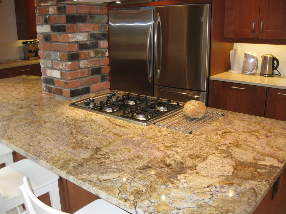 Typhoon Bordeaux Cream Coloured Quartz Kitchen Vancouver