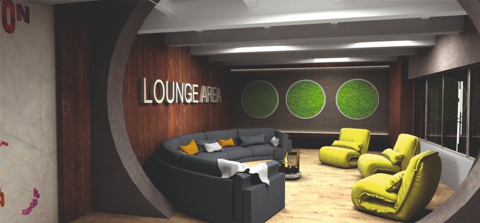 Офис IT- компании в Кемерово. Комната отдыха и коридор.