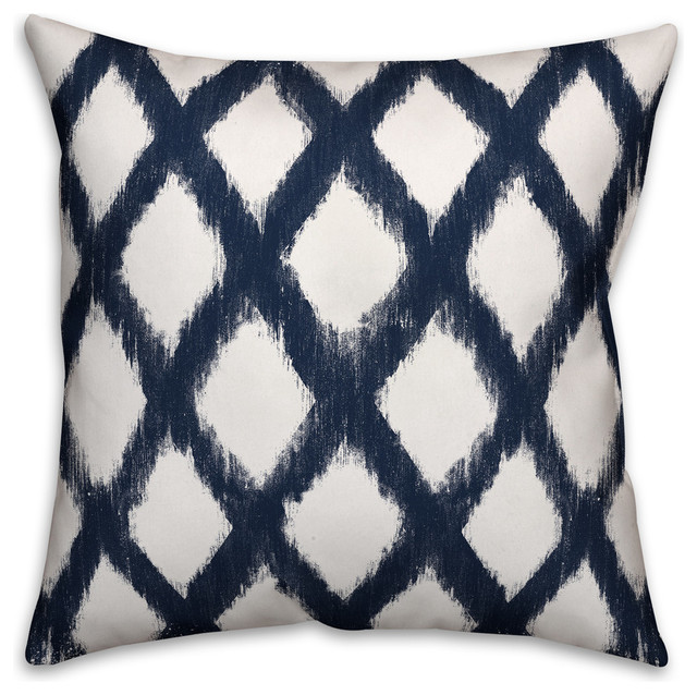 Navy Diamond Pattern Pillow, 20x1.5x20 Contemporary Decorative Pillows by Designs Direct
