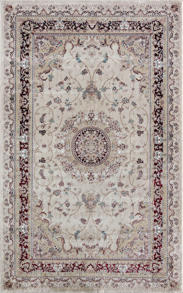 Rugs America Centurion Medallion Cream Vintage Area Rug, 2'0"x4'0