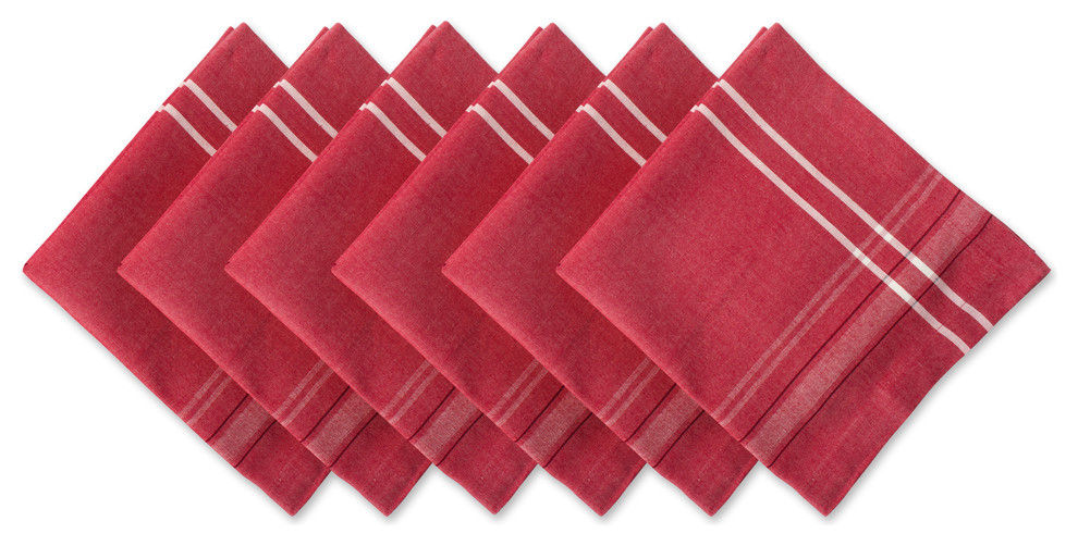 DII Tango Red French Chambray Napkin, Set of 6