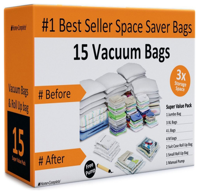 10-Piece Vacuum Storage Bags Set Space-Saving Airtight Sacks, 15 Piece