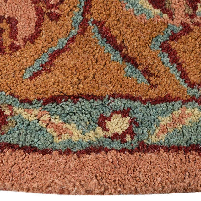 Hand Tufted Wool Area Rug Oriental Copper Gold, [Round] 8'x8 ...