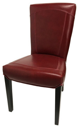 Leather Dining Chair, Brown Black and Cognac, Red