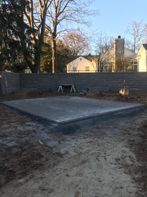 Retaining wall and patio