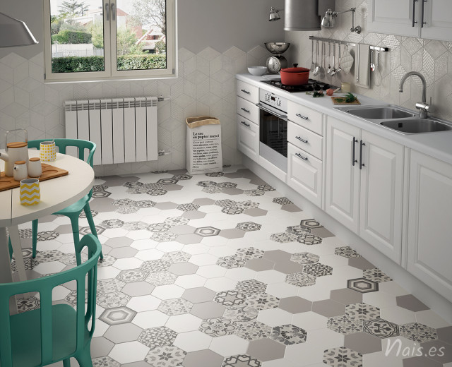 Colecci&oacute;n Hexatile transitional-kitchen