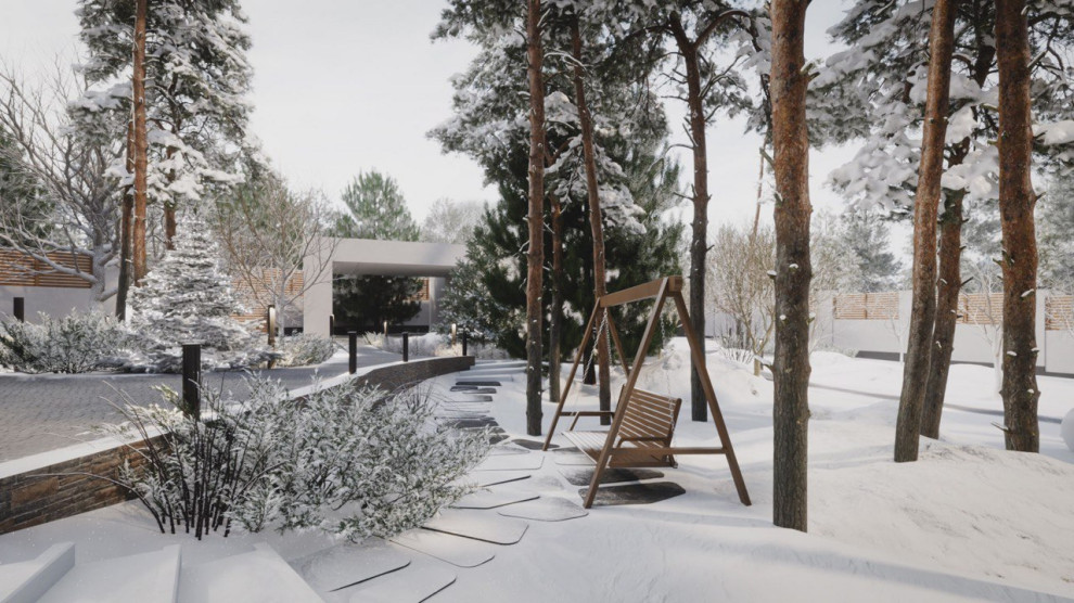 Реконструкция современного дома (зима)