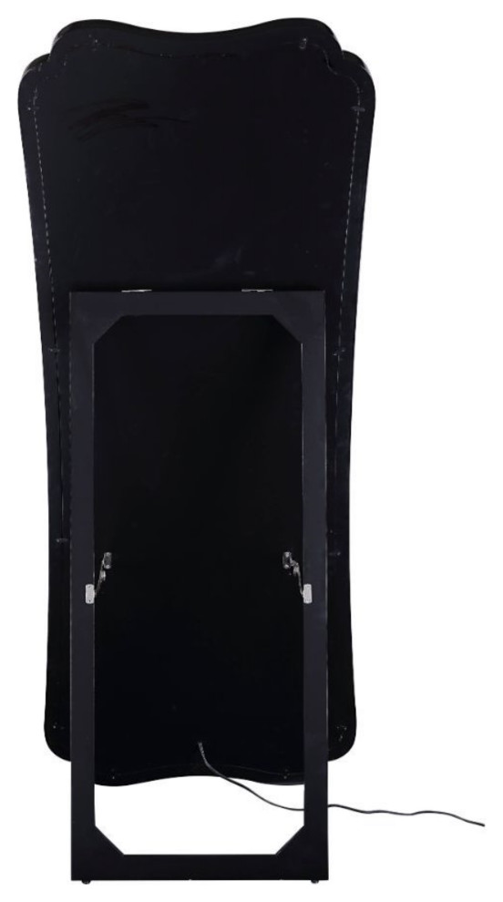 Accent Floor Mirror, Mirrored and Faux Diamonds Contemporary Floor