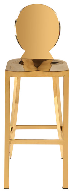 Maddox Chrome Stool, Gold Stainless Steel