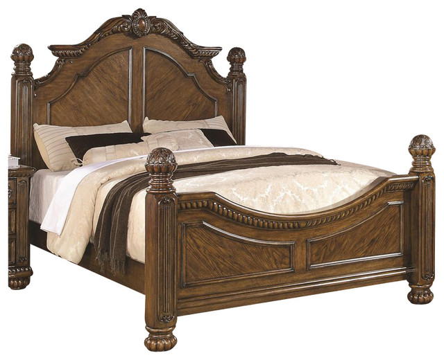 Coaster Bartole Traditional Bed in Light Oak-Queen