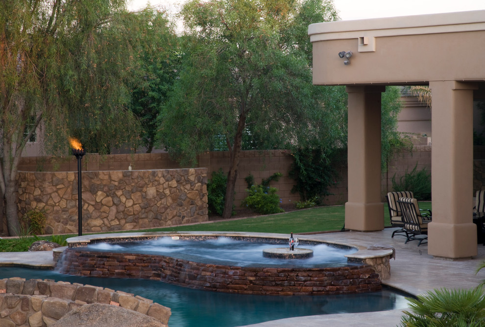 Design ideas for a tropical pool in Phoenix.