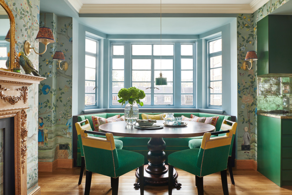 Eclectic dining room in London.