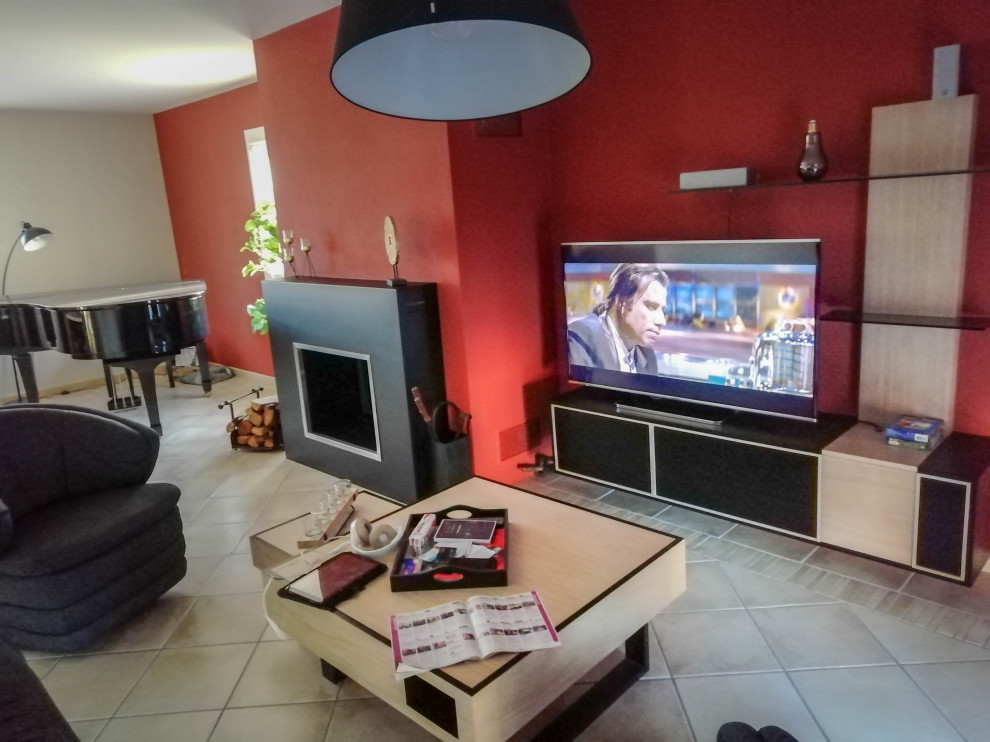 SUR-MESURE : Salle à manger et meuble TV - Industrial - Living Room - Angers - by Meubles ...