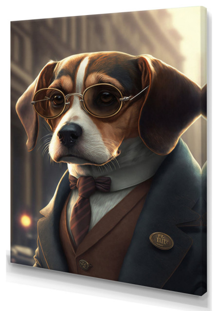 Mafia Beagle I Canvas, 16x32 - Eclectic - Prints And Posters - by ...