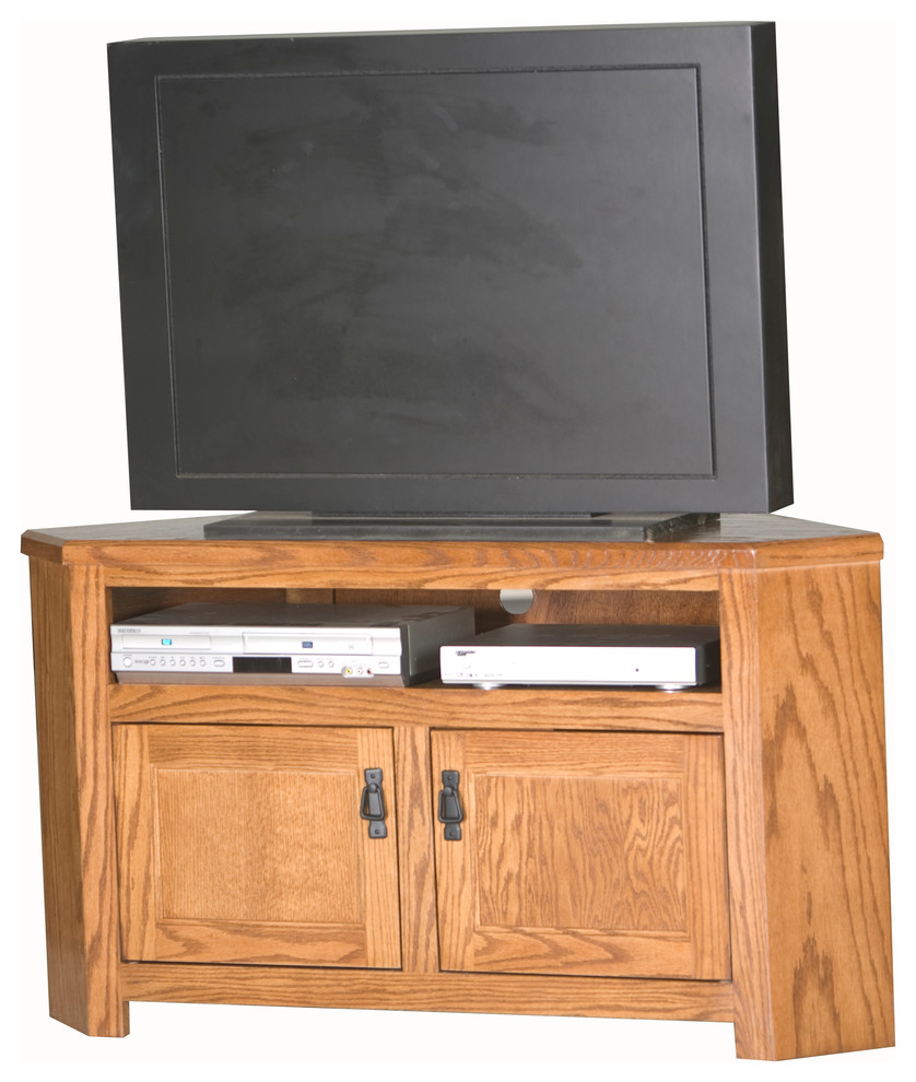 Corner 50" Mission Corner Entertainment Console Farmhouse