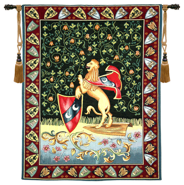 Lion Medieval Italian Wall Hanging Tapestry Traditional Tapestries