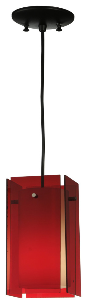 5.5Sq Metro Red Quadrato Acrylic Mini Pendant