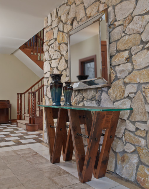 Industrial Foyer Industrial Entry New York by Fox + Chenko Interiors, Ltd.