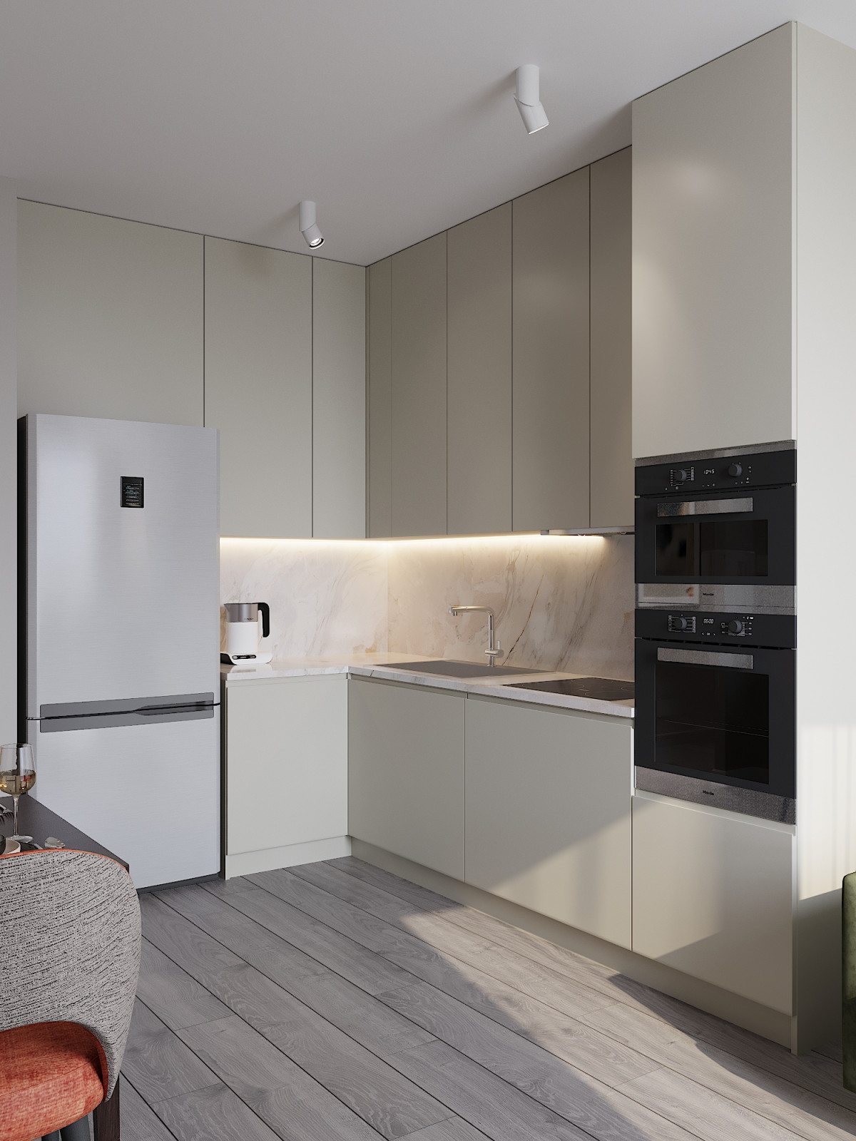 квартира с зеленым диваном