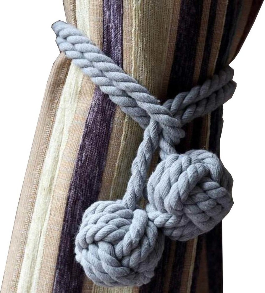 A Pair of Curtain Tiebacks Curtain Holdbacks, Gray Modern Window