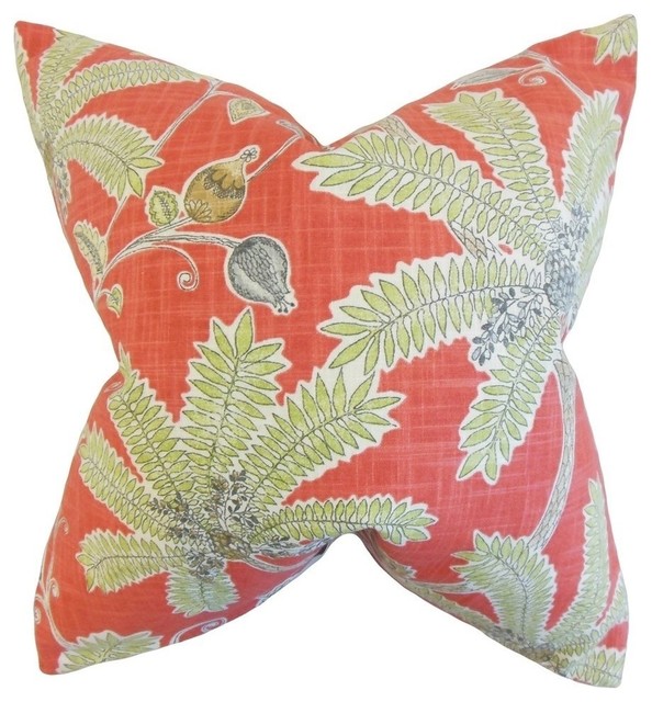 Yahor Foliage Pillow Coral Tropical Decorative Pillows By The   Tropical Decorative Pillows 