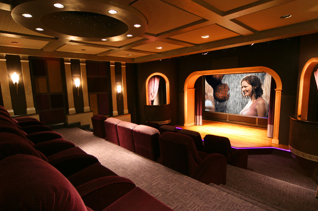A Theater with a Stage contemporary-home-theater