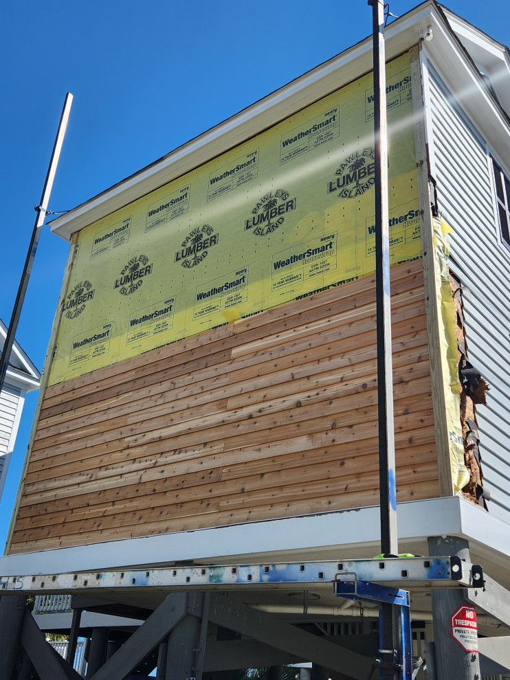 Exterior remodel / Windows / cider siding / paint