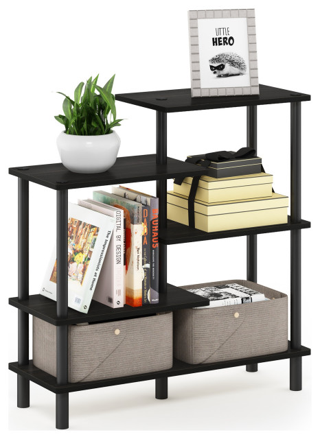Furinno Turn-N-Tube 5-Tier Accent Display Rack, Espresso/Black ...