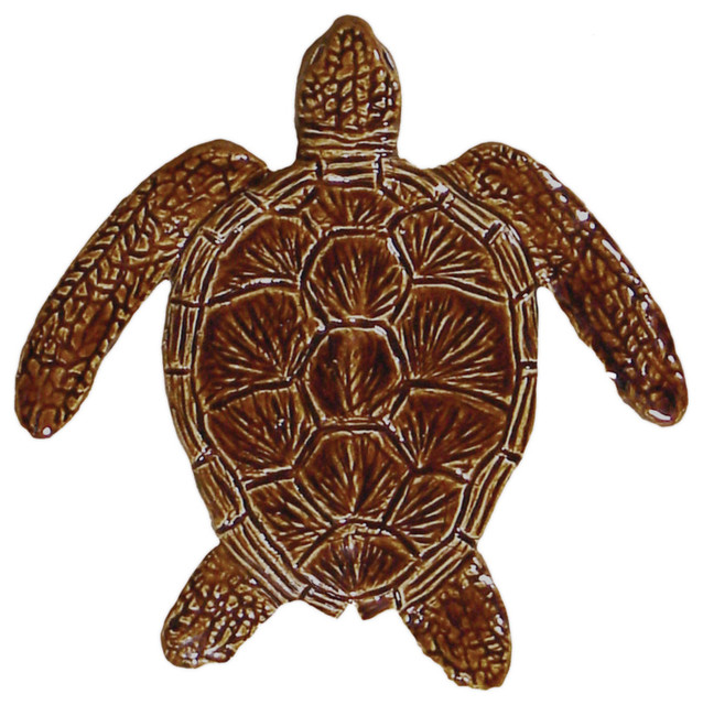 Baby Loggerhead Turtle Ceramic Swimming Pool Mosaic 6", Brown